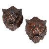 Pair of Carved Lion Masks