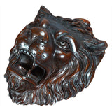 Pair of Carved Lion Masks