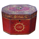 Regency Period Red Leather Tea Caddy