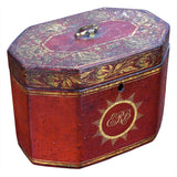 Regency Period Red Leather Tea Caddy