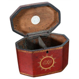 Regency Period Red Leather Tea Caddy
