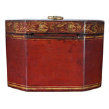 Regency Period Red Leather Tea Caddy
