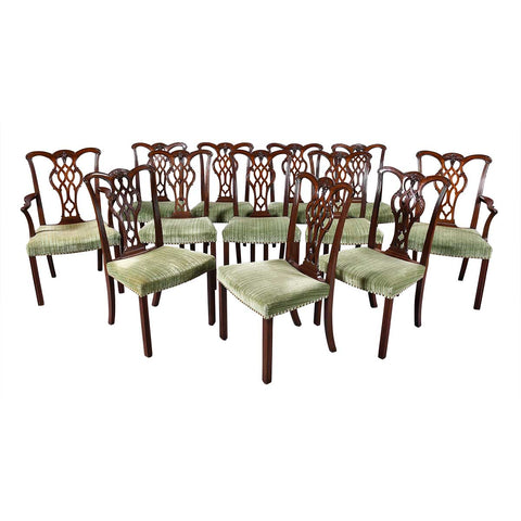 Twelve Chippendale Style Dining Chairs