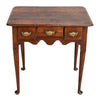Small Oak Side Table with Three Drawers and Turned Legs