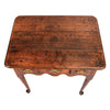 Small Oak Side Table with Three Drawers and Turned Legs