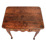 Small Oak Side Table with Three Drawers and Turned Legs