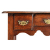 Small Oak Side Table with Three Drawers and Turned Legs