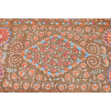 Antique Suzani Embroidery on Brown Ground