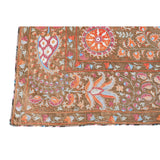 Antique Suzani Embroidery on Brown Ground