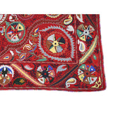 Antique Suzani Embroidery on Red Ground