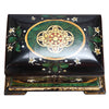 A Black Lacquered and Painted Tea Caddy