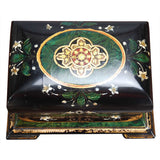 A Black Lacquered and Painted Tea Caddy