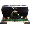 A Black Lacquered and Painted Tea Caddy