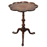 Mahogany Tripod Table with Scallop-Shaped Top