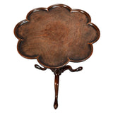 Mahogany Tripod Table with Scallop-Shaped Top