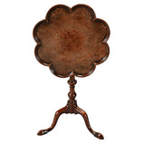 Mahogany Tripod Table with Scallop-Shaped Top