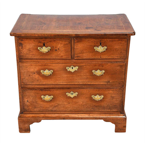 Small Walnut Chest with Two Short Drawers Over Two Long