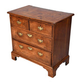 Small Walnut Chest with Two Short Drawers Over Two Long