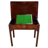A Small Mahogany Writing/Dressing Table with Checkered Inlay