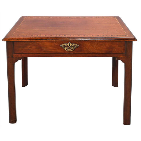 A Small Mahogany Writing/Dressing Table with Checkered Inlay