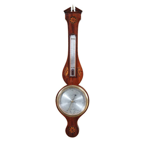 A English mahogany banjo barometer signed on the dial Ja. Smith, Waltham Abbey, Esex. view 1