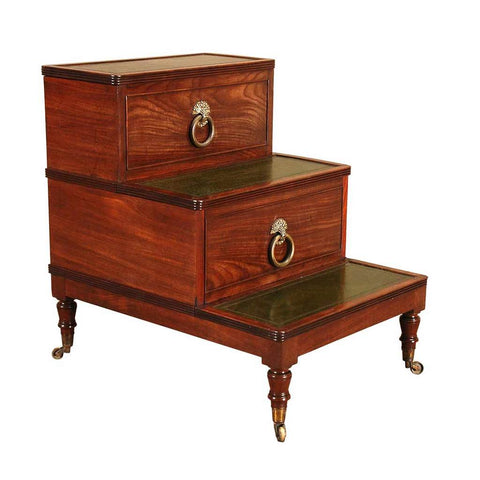 A 19th century antique mahogany step commode. view 1