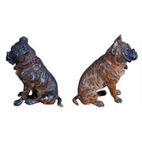 Two Miniature Bronze Dogs