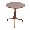A 19th century burl tripod table on turned pedestal. view 1