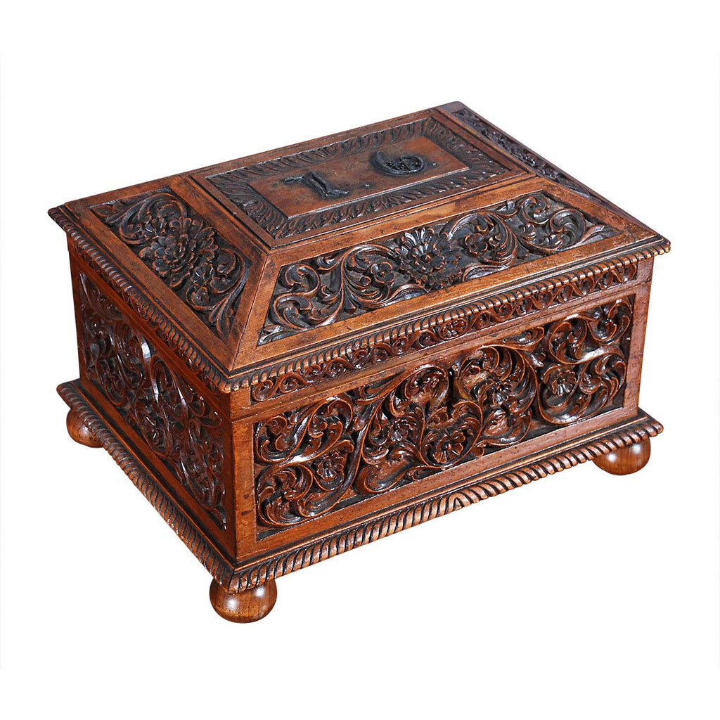 Carved Box with Steel Initials