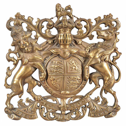 A Small Cast Brass Coat of Arms