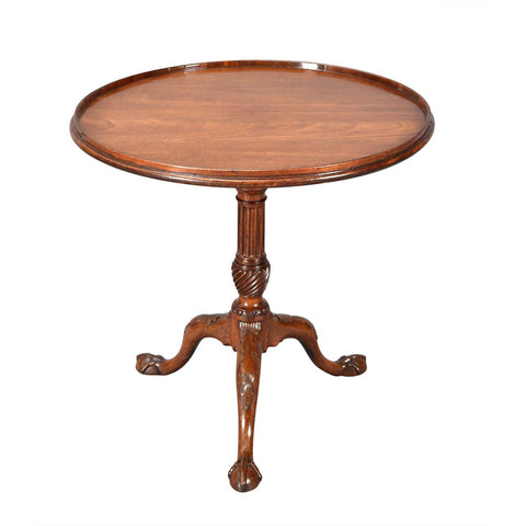 Carved Tripod Table with Dish-Top
