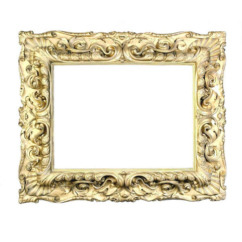 A large 18th century Italian gilt picture frame with very bold carving. view 1