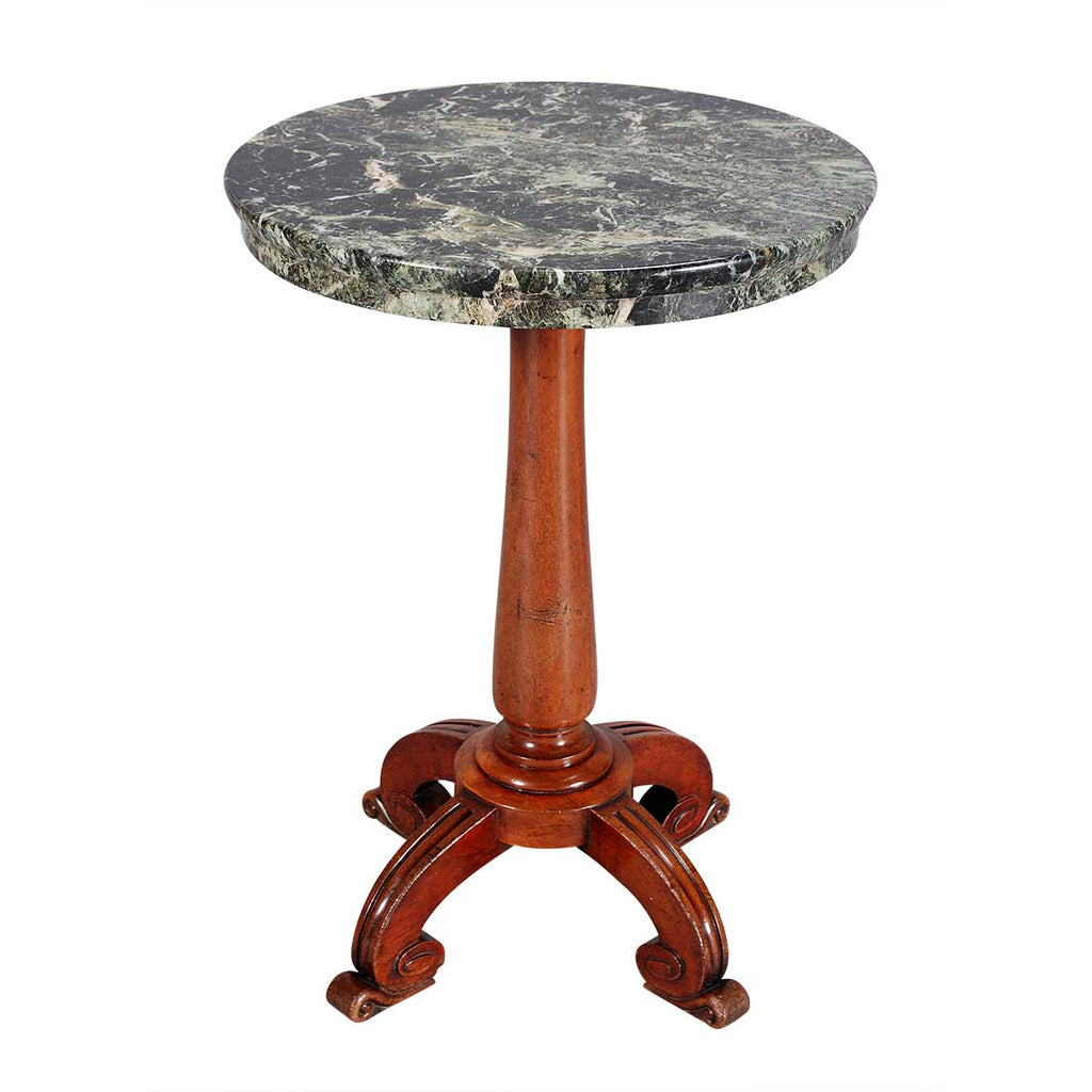 William IV Period Marble-Top Occasional Table Stamped W&C Wilkinson