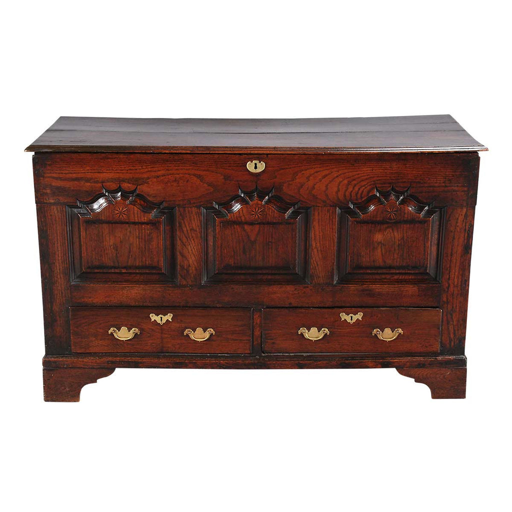 18th Century Oak Mule Chest with Starburst Inlay
