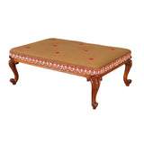 A 19th century walnut ottoman with finely shaped and carved cabriole legs. view 1
