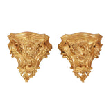 A pair of massive Italian gilt brackets from the 18th century. view 1