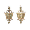 pair of antique painted iron lanterns english