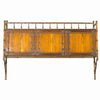 A 19th century English pitch pine hanging cabinet with simulated bamboo gallery. view 1