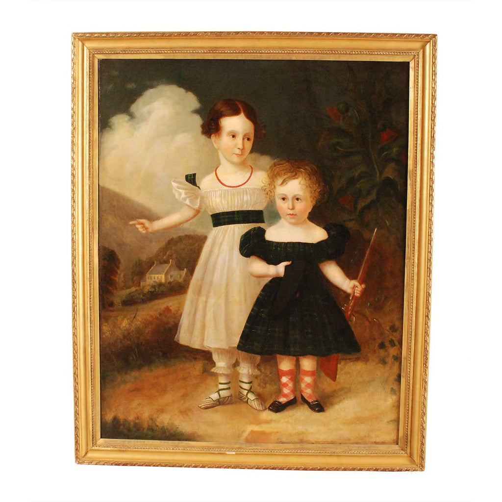 Portrait of Two Children in a Pastoral Landscape