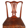Pair of Chippendale Style Chairs with Leather Seats