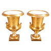 Pair of Gilded Campagna Urns