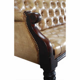 Pair of Tufted Leather Benches
