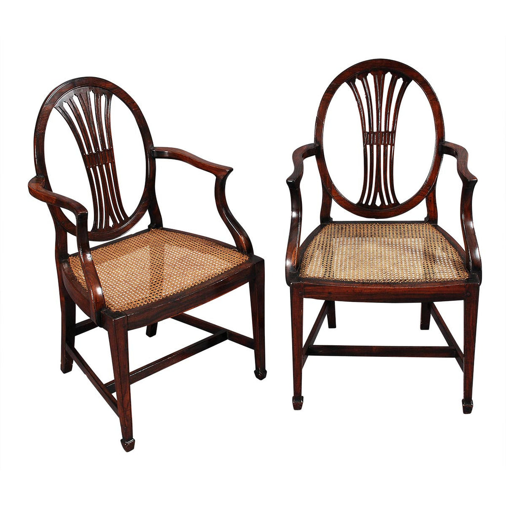 Pair of Rosewood Hepplewhite Armchairs