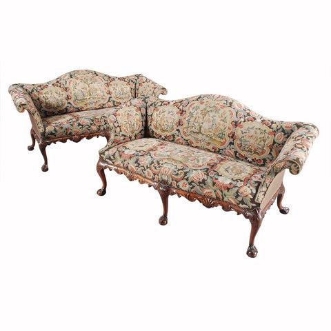Pair of Needlepoint-Covered Sofas
