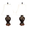 Pair of Black and Gold Vases as Lamps