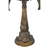 Pair of Large Bronze and Glass Candelabra