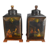 Pair of Rectangular Tea Canisters as Lamps