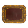 A antique red chinoiserie and gilt tray with the original brass handles. view 2