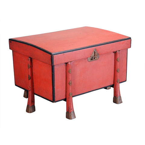 Chinese Lacquer Chest with Arched Lid