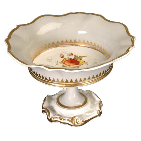 Antique Rockingham bone china partial dessert from 19th Century. View 1